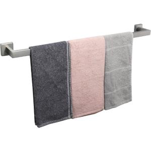TocTen Bath Towel Rack - Square Base Thicken SUS304 Stainless Steel Towel Bar for Bathroom, Bathroom Accessories Towel Rod Heavy Duty Wall Mounted Towel Holder. (Brushed Nickel, 30)