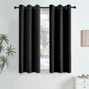 NICETOWN 100% Black Out Curtains 63 Inches Long 2 Panels for Living Room, Bedroom, Office Thermal Insulated Blackout Drapes Solid Grommet Noise Reducing Window Curtains, W40
