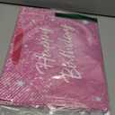 Shiny Pink Birthday Gift Bag for Lady Girls Large Hot Pink Happy Birthday Gift Bag with Tissue Paper and Card Disco Shining Stars Goodie Wrapping Bag for Women Bday Anniversary Party Supplies