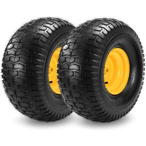 2Pcs 20x10.00-8 Tubeless Lawn Mower Tire and Wheel, 3/4" Borehole, 3/16" Keyway, 3.5" Offset Hub, Replacement for 20x10-8 nhs Riding Lawn Mower and Tractor Rear Tire and Wheel, 20x10x8 Tires, 4 Ply