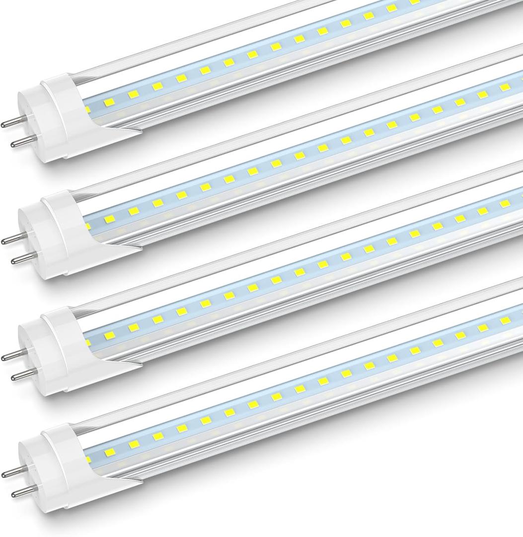 JESLED 24 Inch LED Tube Light, 2FT T8 Hybrid Type A+B, 10W 1120LM 5000K Daylight, Plug & Play or Ballast Bypass, F17T8 Fluorescent Replacement, Clear Cover, 4 Pack, ETL Listed
