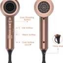 slopehill Professional Ionic Hair Dryer, Powerful 1800W Fast Drying Low Noise Blow Dryer with 2 Concentrator Nozzle 1 Diffuser Attachments for Home Salon Travel (Mocha Mousse)