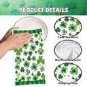 St Patricks Day Kitchen Towels, St. Patrick's Day Dish Towels Set of 4, Green Lucky Shamrock Gnome Hanging Dish Hand Towel for Spring Seasonal Holiday Home Kitchen Decoration Housewarming Gifts