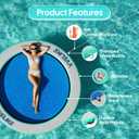 Water Hammock Lake Floats for Adults, Large Circle Pool Hammock Pool Lounger Water Float for Lake River Ocean Beach Boat Swim, Giant Round Heavy Duty Floating Island for Multiple People Family