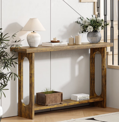 Tarnorci Console Table,Farmhouse Narrow Entryway Table with Storage,Sofa Tables Hallway Table for Living Room, Hallway, Entryway,Brindle