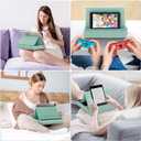 KDD Tablet Pillow Stand, Multi-Angle Viewing Ipad Holder for Lap, Bed and Desk, Foldable Soft Pad Dock with Stylus Mount Compatible with Ipad Pro 12.9, 10.5, 11, Air, Mini, Phones, Books, E-Reader