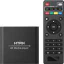 4K Media Player with Remote Control, Digital MP4 Player for 8TB HDD/USB Drive/TF Card/H.265 MP4 PPT MKV AVI Support HDMI/AV/Optical Out and USB Mouse/Keyboard-HDMI up to 7.1 Surround Sound (Black)