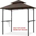 MASTERCANOPY Grill Gazebo Replacement Canopy Top for Model L-GG001PST-F (Brown)