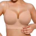 Popilush Bras for Women No Underwire Supportive Push Up Bralettes Wireless Full Coverage Plus Size T-Shirt Bra, Small plus