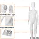 Kids Mannequin Full Body, Child Dress Form 43.3 Inches Adjustable Faceless Mannequin Torso, Realistic Detachable Manikin Body Display with Metal Base for Children, White Child 43.3 Inches