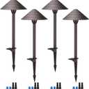 LEONLITE 5CCT LED Low Voltage Landscape Lights, 3W Cast-Aluminum 12-24V Pathway Lights, 1800K-5000K IP65 Path Lights, ETL Listed Landscape Lighting Wired for Yard Lawn, Oil Rubbed Bronze, Pack of 4