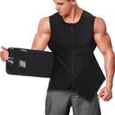 Bakerdani Neoprene Sauna Suit for Men Waist Trainer Vest Zipper Body Shaper