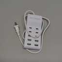 USB Charging Station with 6 USB-A & 4 USB-C Ports, 50W 10A USB Charging Block for Smart Phone, Tablet, Laptop, Multiple Devices - USB Power Strip with Auto-Detect Technology (1 PC)