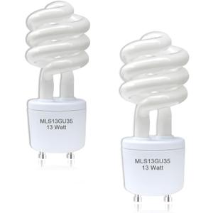 2pack 13Watts MLS13 GU35 3500K Soft White Spiral Light Bulb Replacement for Panasonic VQL5 Bathroom Exhaust Vent Fan, Compatible Maxlite mls13guww
