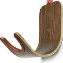 Plywood Guitar Wall Mount Holder with Pick Slot on top, Modern and Unique Design Guitar Hanger for Bass Acoustic Electric Guitars Ukulele Folk Violin Mandolin Banjo Skateboard Stand (Brown)