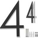8 Inch Large house Numbers for Outside Modern Metal, Black Modern Address Numbers Floating and Flush Mount Aluminum Home Address Numbers (4)