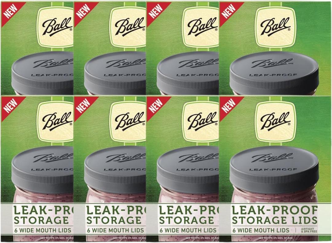 Ball Mason Jar Leak-Proof Lids, Wide Mouth, 6 CT (Pack of 8)