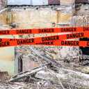 Red Danger Tape 6 Pack, 3 inch x 1000 feet Halloween Decorations Red with a Bold Black Print for High Visibility, Strongest Tape, Weatherproof Resistant Tear Resistant Design