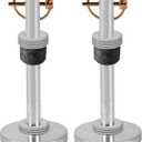 AR-PRO (2-Pack) Replacement Snow Plow Skid Shoes for ATV UTV Blades, Fits 5/8" Shaft  Compatible with Moose Plows  Includes Pins, Rubber Bumpers, Washers  Replaces 100-3133, 4501-0702 etc (Silver (7" Height))