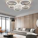 36" Quiet LED Ceiling Fan with Lights, Low Profile Bedroom Fan Black, 90CM