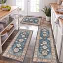 HEBE Boho Kitchen Rug Sets 3 Piece with Runner Non Slip Kitchen Rugs and Mats Washable Kitchen Mats for Floor Thick Kitchen Floor Mat Carpet Runner Rugs for Hallway Laundry Holiday Decor