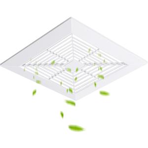 Baquler 1 Pcs 11 x 11'' Exhaust Bathroom Fan Cover with Springs Square Ceiling or Wall Mounted Ceiling Grill Vent Fan Fits Models 663 670 671 675 688 689 Ventilation Cover Replacement Accessories