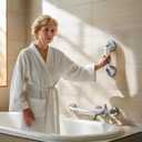 2 Pack 12 Inch Elderly Heavy Duty Shower Handle, Seniors Grab Bars for Bathtubs, Suction Cup Removable Handrails, Safety Bathroom Grip for Handicap (Light Gray)