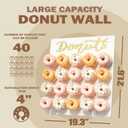 Wooden Donut Wall Display Stand - Holder for 20 Doughnuts, Board for Grow Up Party, Birthday, Wedding, Baby Shower Decorations (White)