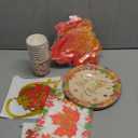 Thanksgiving Paper Plates Thanksgiving Disposable Large 9" X 11" Oval Plates Maple Leaf Napkins for Harvest Give Thanks Party Tableware Supplies Holiday Decorations