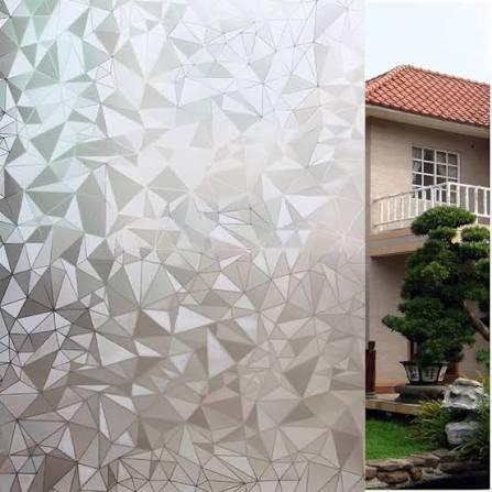 Bloss Privacy Window Film,3D Diamond Decorative Windows Cling Stained Glass Film Non Adhesive for Home Office Privacy/Decoration/Heat Control 35.4"x 78.7"