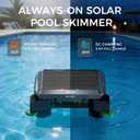 Solar Powered Pool Skimmer Robotic, Automatic Pool Surface Cleaner with APP Support, 24/7 Continuous Cleaning, Dual Charging Modes, Twin Salt Chlorine Tolerant Motors, Ideal for All Swimming Pool