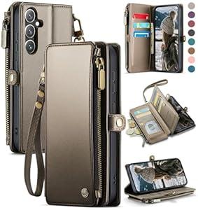 Defencase for Samsung Galaxy S25+/ S25 Plus Magnetic Wallet Case Compatible with Magsafe with RFID Blocking Zipper & Card Holder, PU Leather Detachable Phone Case for Galaxy S25+/ Plus 6.7", Titanium