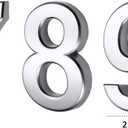 Hotop 20 Pieces Mailbox Numbers 0-9, Self Adhesive 3D Address Numbers for House Outside, Waterproof Door Room Stickers for Office Wall Apartment Decor(3 Inch,Silver)