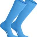 Outus Baseball Soccer Socks Athletic Softball Football Sports Knee High Socks for Youth Boys Girls Adult (Blue)