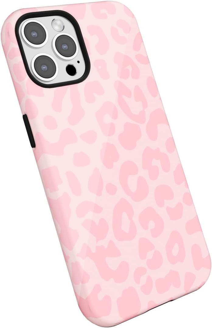 for iPhone 15 Pro Case Cheetah Print, Leopard Pattern Phone Case for Women Girls, Girly Cute Thin Slim Hard Shell Plastic Phone Cover, Luxury Aesthetic Trendy Retro Animal Design, Pink