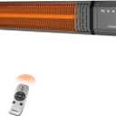 Powerscale Infrared Heater 24H Timer Outdoor Heater, IP65, Memory Function Infrared Electric Patio Heater, 9 Levels Heating Touchscreen With Remote Electric heater, Restaurant Backyard, 1500W, Black (3344 inch)