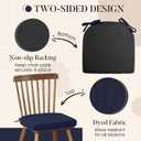Basic Beyond Chair Cushions for Dining Chairs 4 Pack, Kitchen Chair Cushions with Ties and Non Slip Backing, 16 x 16 inches Chair Pads for Dining Chairs (Navy)