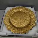 MAONAME Gold Charger Plates Set of 12, Reef Plate Chargers for Dinner Plate, Round Plastic Table Chargers for Thanksgiving, Christmas