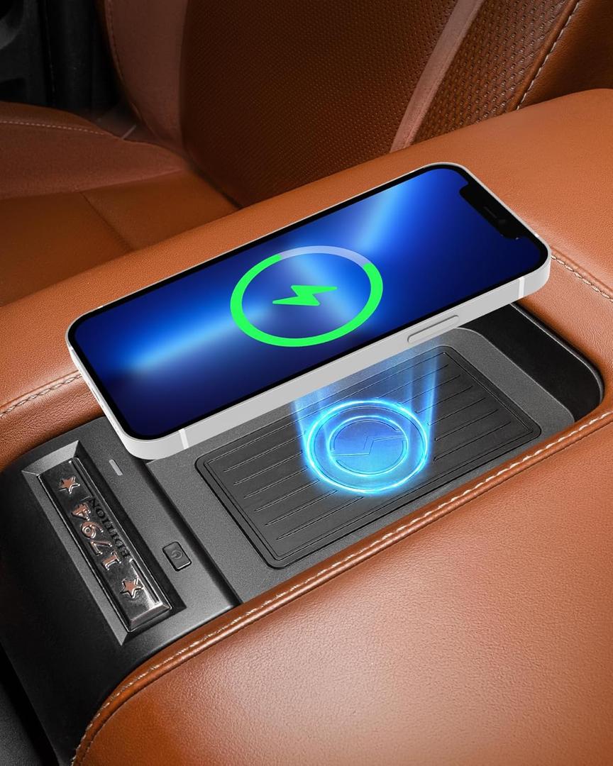 CarQiWireless Wireless Charger for Toyota Tundra 2021 2020 2019 2018 2017 2016 2015 2014, Automotive Center Console Organizer Wireless Charging Pad for Toyota Tundra Accessories, for Tundra Storage