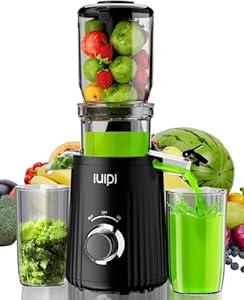 Cold Press Juicer, Slow Masticating Juicer Machines for Whole Vegetable and Fruit, 4.3" Feed Chute, BPA Free, Quiet Easy Clean Juicer to Unlock Fresh & Nutritious Juices(Black)