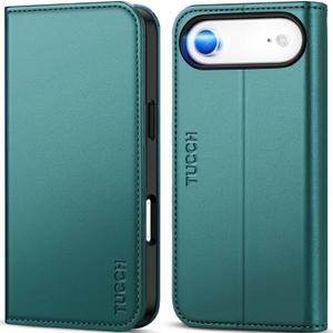 TUCCH Case Wallet for iPhone Air (6.5-Inch) 2025, [3 Card Slots] Kickstand [RFID Blocking] PU Leather Case, Flip Folio Cover with [TPU Shockproof Interior Shell], Teal Green