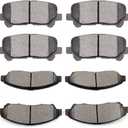 cciyu D1281 D1280 8pcs Front & Rear Ceramic Brake Pads Kits 07-13 For Acura MDX, 10-13 For Acura ZDX,  09-11 For Honda Pilot