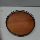 Farmhouse Oak 9" Lazy Susan Turntable Organizer for Cabinet, Round Wooden Lazy Susan Organization and Storage for Dining Table, Pantry, Kitchen, Countertop, Cupboard,Home Decor, Walnut Wood
