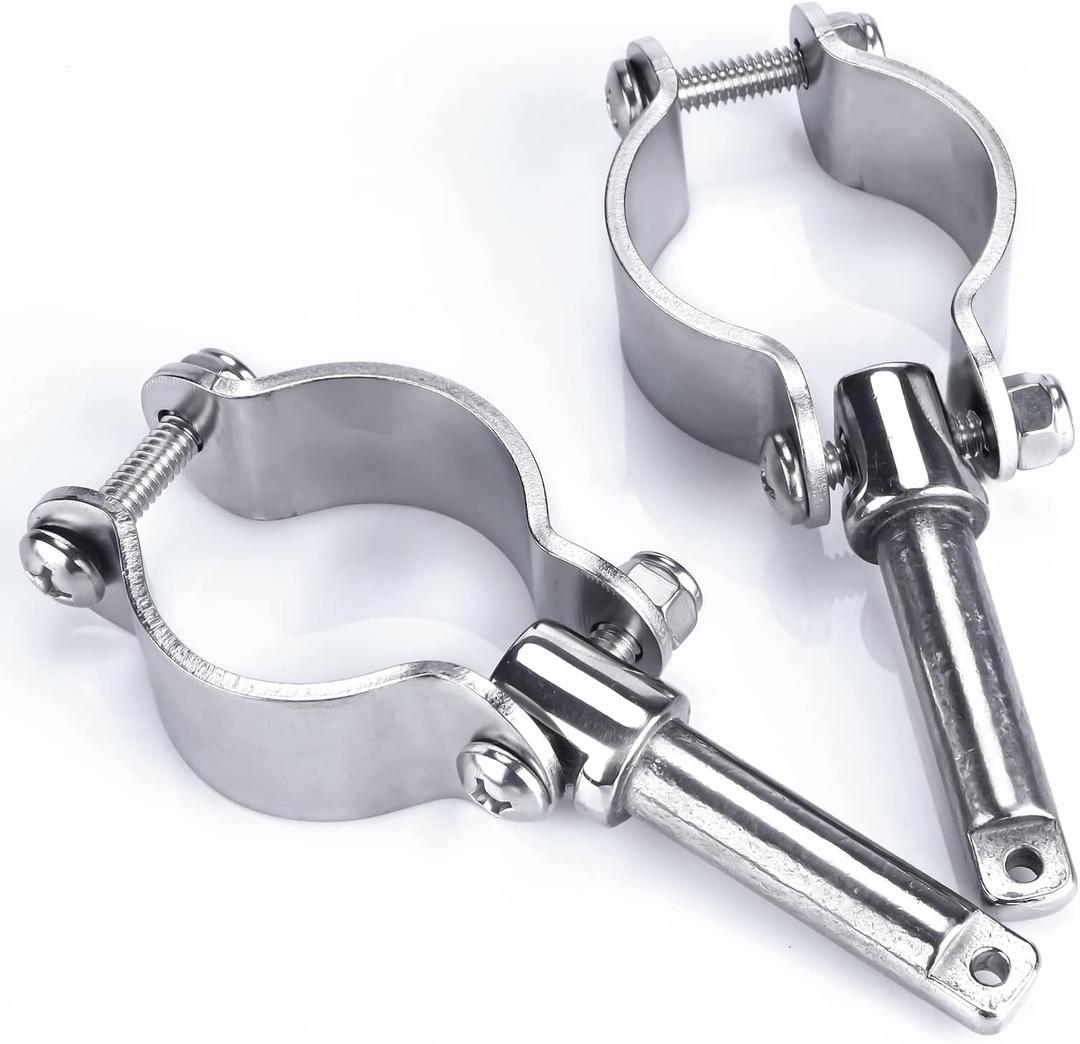 smartmarine 2X 316 Stainless Steel Clamp on Oarlocks or Rowlocks,Boat Oarlock Socket Marine Yacht