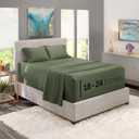 Nestl King Size Sheet Set, 4 Piece Extra Deep Pocket (18-24 inches), Microfiber, Hotel Luxury, Soft, Breathable, Wrinkle-Free, Easy to Care, Olive Green
