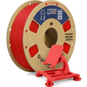 OVERTURE PLA Plus (PLA+) Filament 1.75mm, Stronger & More Durable, Professional Toughness 3D Printer Filament 1kg (2.2lbs), High Precision +/- 0.02mm, Tangle-Free (Red)