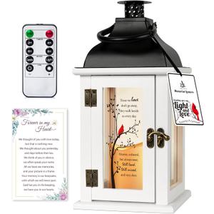 Memorial Lantern - Bereavement Sympathy Gifts for Loss of Loved One Memorial Gifts for Loss of Mother Loss of Father Remembrance Gifts Thoughtful Funeral Gifts with LED Candle and Remote