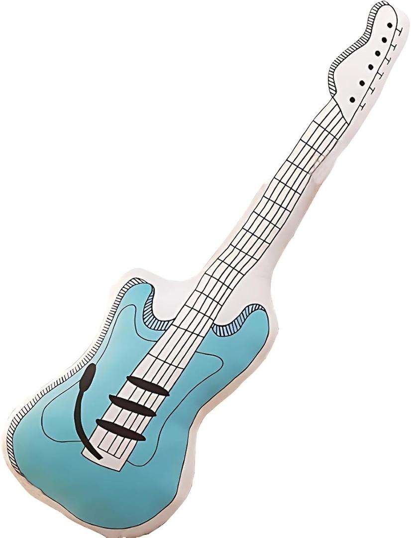 23.6" Guitar Plush Stuffed Guitar Throw Pillow Instrument Toy Gift for Kids,Blue