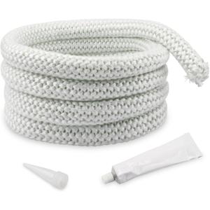 Outdoor Wood Furnace Door Seal Kit Replacement for Central Boiler 5036,HF60,5648,6048,4030,High Temperture Resistant Wood Stove Door Gasket Rope(2 oz Door Seal Caulk/10 ft Gasket Rope)