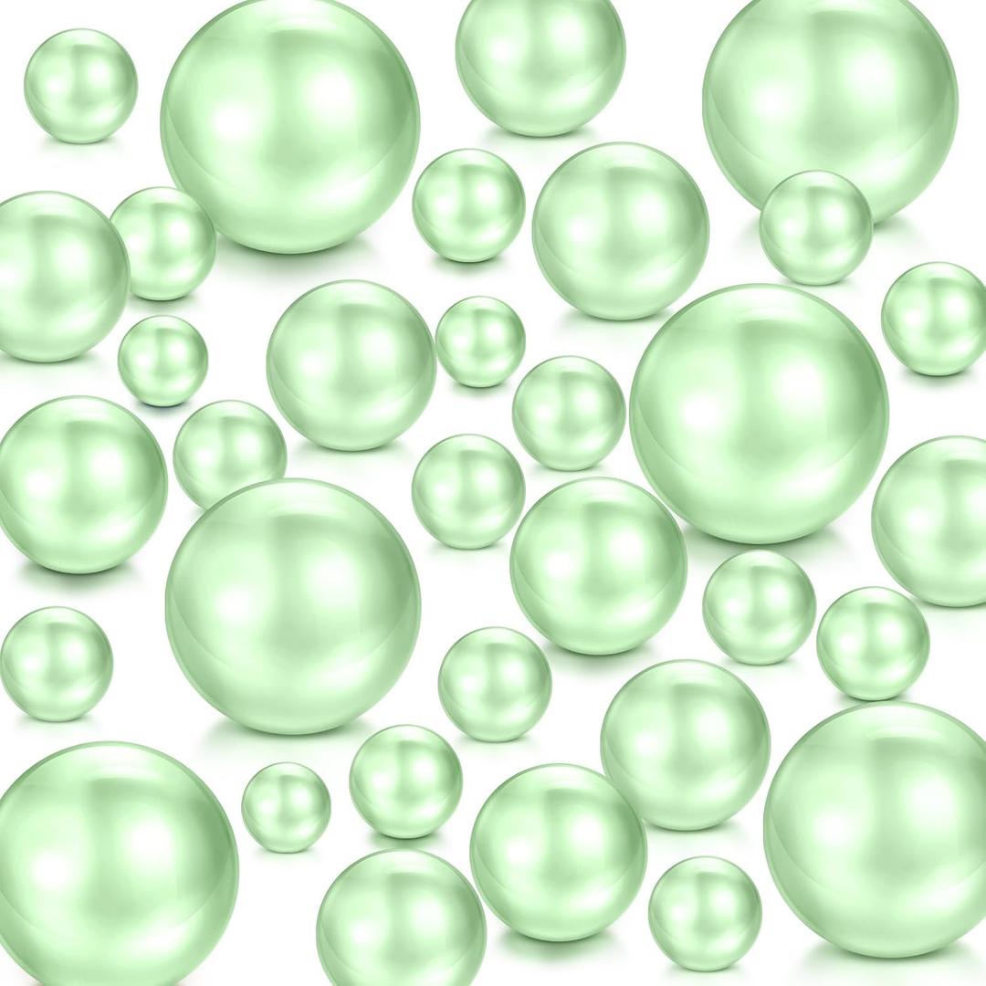 Jadive 200 Pieces Pearl Beads for Vase Filler Centerpieces, No Holes Pearl Makeup Beads for Wedding Holiday Party Home Brushes Holder Decor, 10/14/20/30 mm(Sage Green)